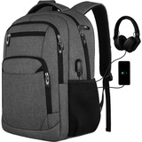 ABC001背包定制+电脑双肩包黑色大容量+USB充电功能
